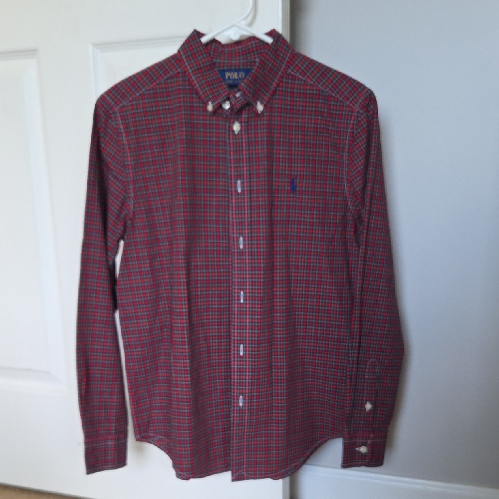 Polo by Ralph Lauren Boy's Red and Blue Checkered Shirt